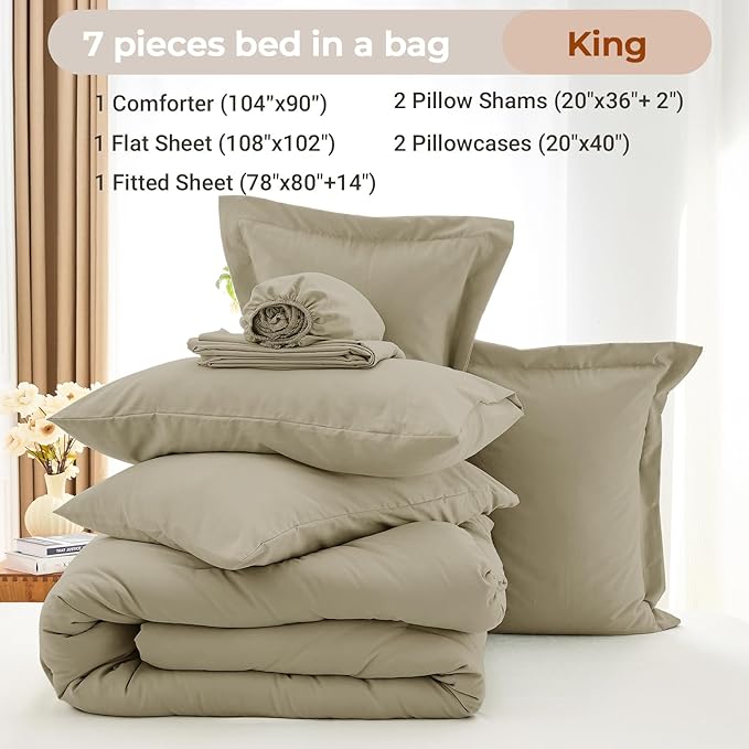 Linen Comforter Set - King - 7 Piece