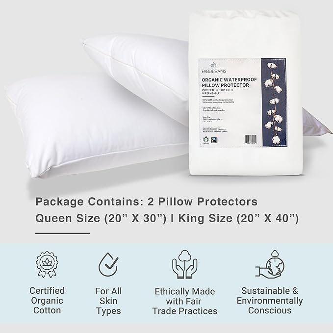 Waterproof Pillow Protector - King - 2 Piece