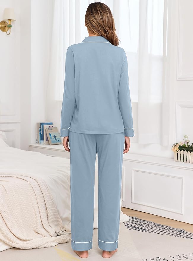 Women's 100% Cotton Pajama Set - Long Sleeve - 2 Piece