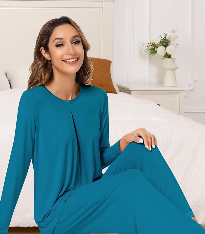 Women's Bamboo Pants Pajama Set - Long Sleeve - 2 Piece