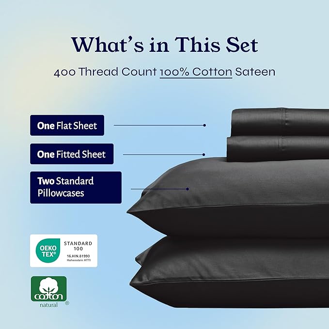 100% Cotton Bed Sheet Set - Full - 4 Piece