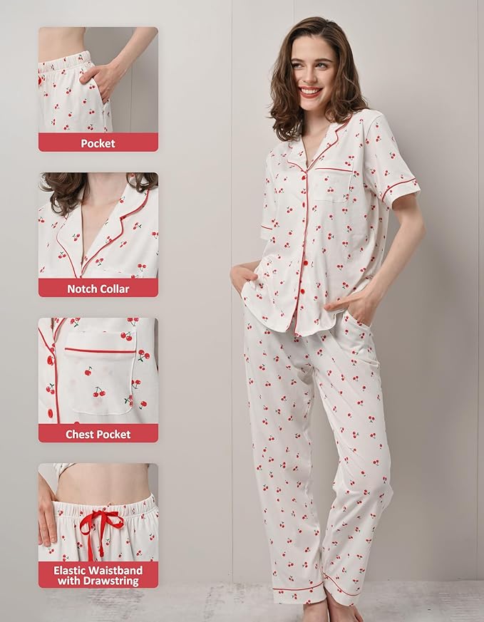 Women's 100% Cotton Pajama Set - 2 Piece