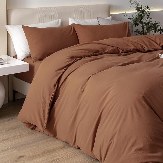 Linen Duvet Cover Set - Queen - 98 x 98 in - 3 Piece