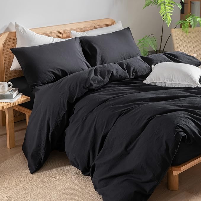 Linen Duvet Cover Set - Queen - 3 Piece