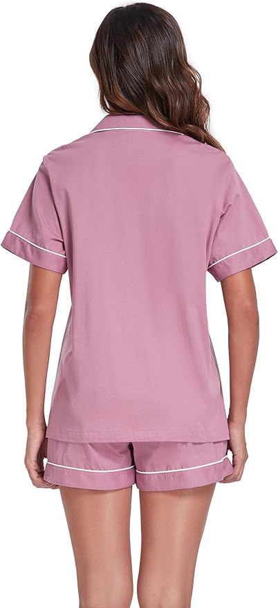 100% Cotton Pajama Set - Short Sleeve - 2 Piece