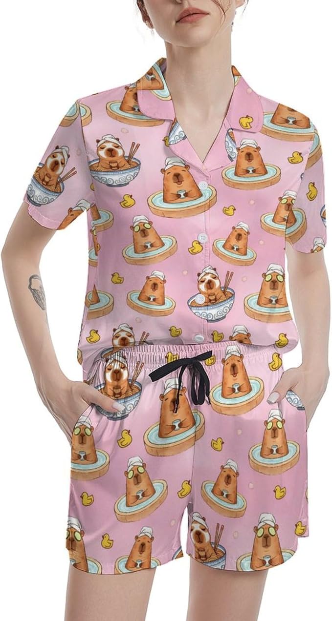 Women's Pajama Set - Short Sleeve - 2 Piece