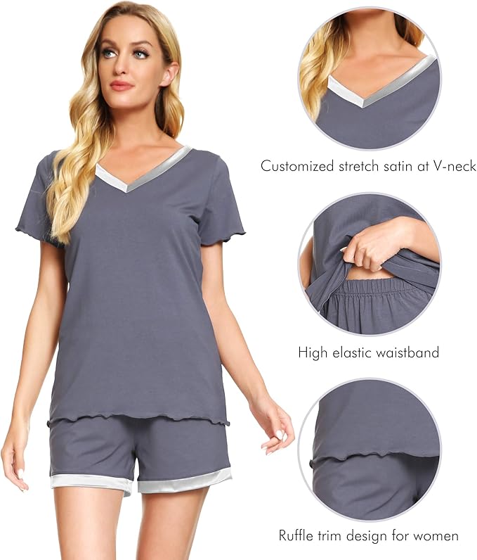 Women's Bamboo Cooling Pajama Set - Short Sleeve - 2 Piece