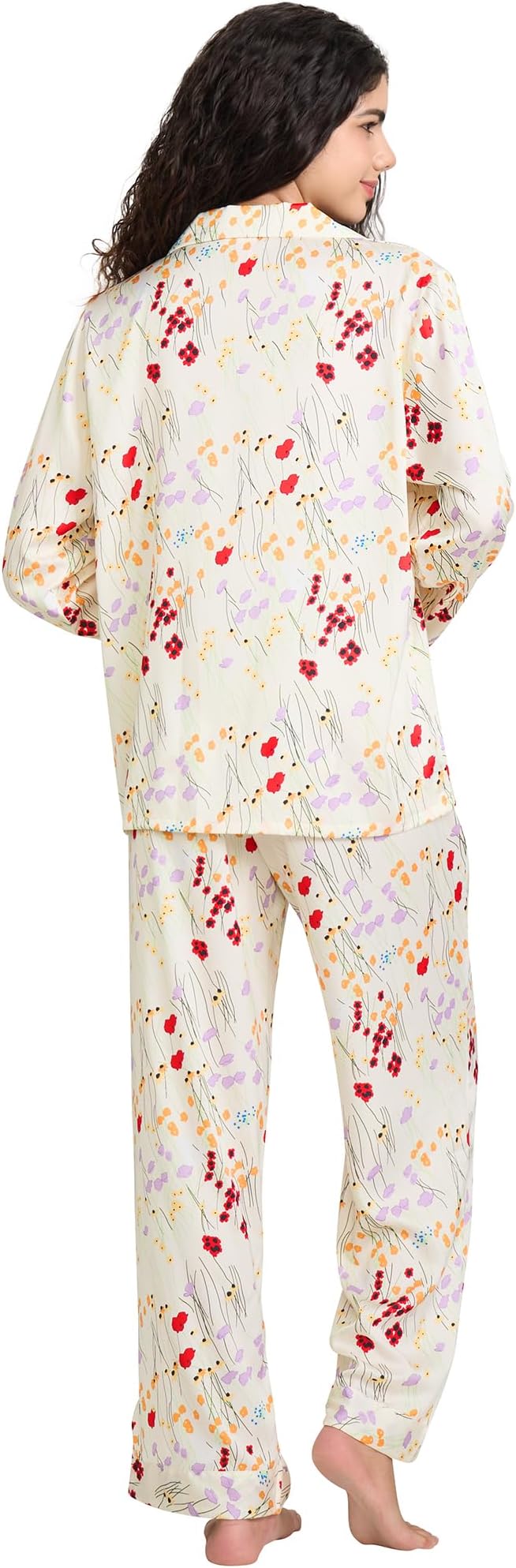 Satin Pajama Set - Long Sleeve - 2 Piece