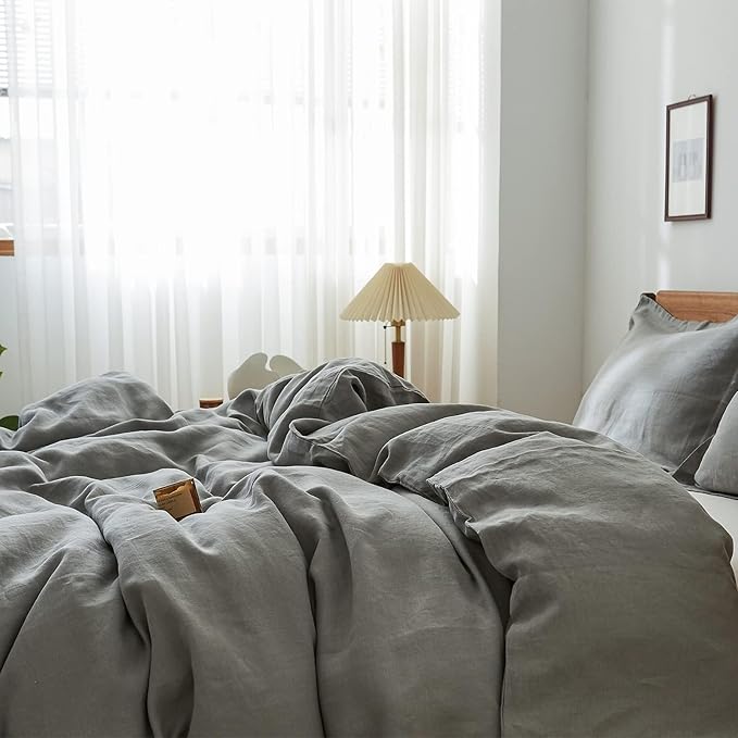 Linen Duvet Cover Set - King - 3 Piece