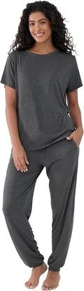 Women's Bamboo Pants Pajama Set - Short Sleeve - 2 Piece