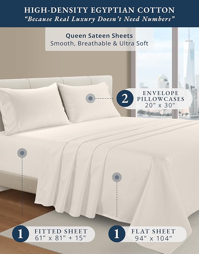 Linen Cooling Bed Sheet Set - Queen
