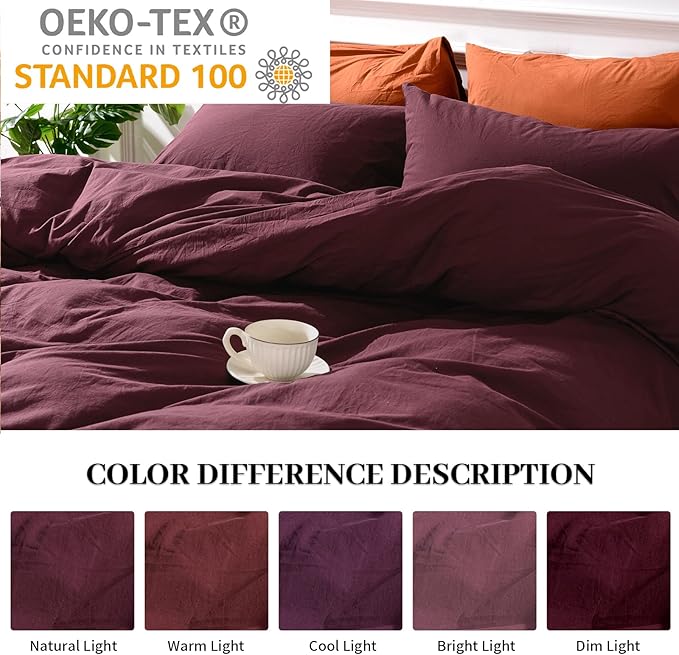 Linen Duvet Cover Set - Full - 3 Piece