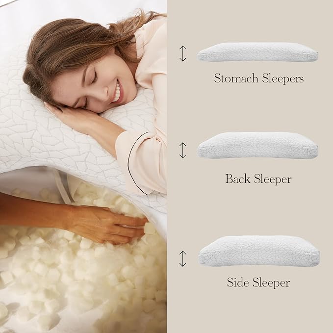 Memory Foam Bed Pillow - King - 18 x 34 in