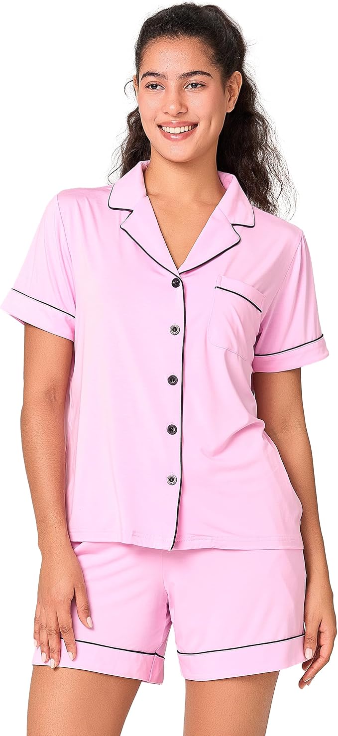 Women's Bamboo Shorts Pajama Set - 2 Piece