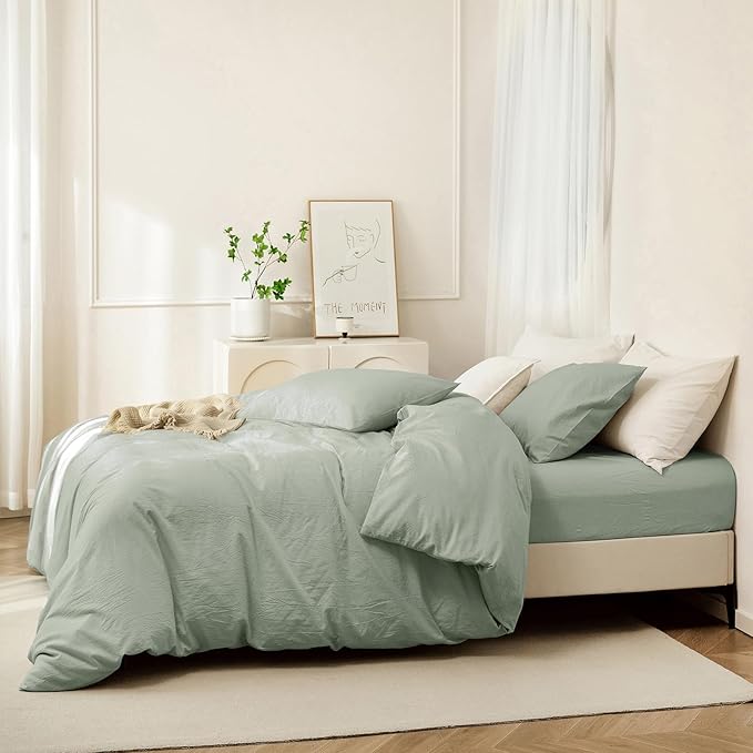 Linen Duvet Cover Set - King - 104 x 98 in - 3 Piece
