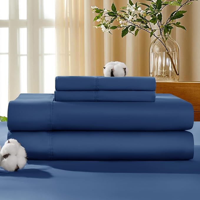 100% Cotton Bed Sheet Set - Queen - 4 Piece