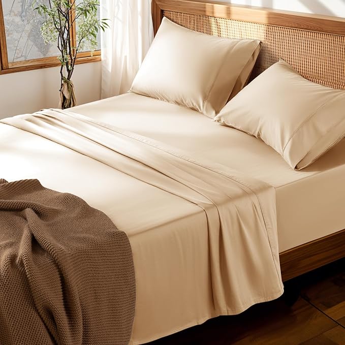 100% Cotton Bed Sheet Set - Queen - 4 Piece