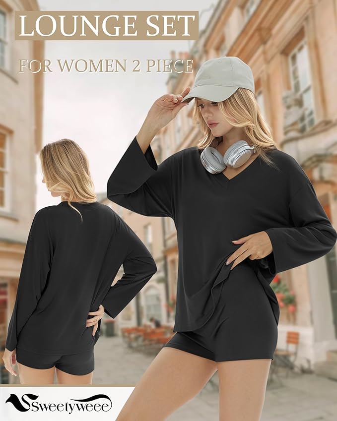 Women's Shorts Pajama Set - Long Sleeve - 2 Piece