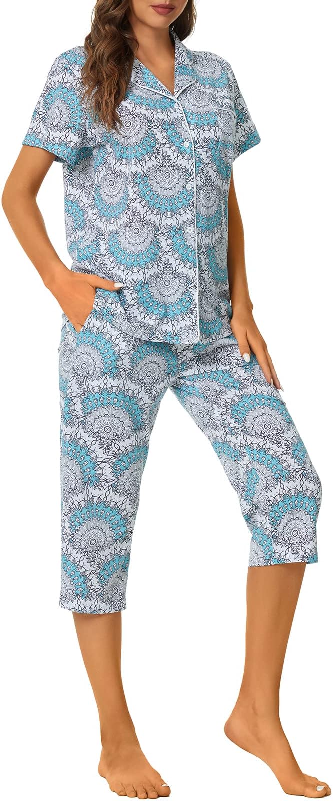 Capri Pajama Set - Short Sleeve - 2 Piece