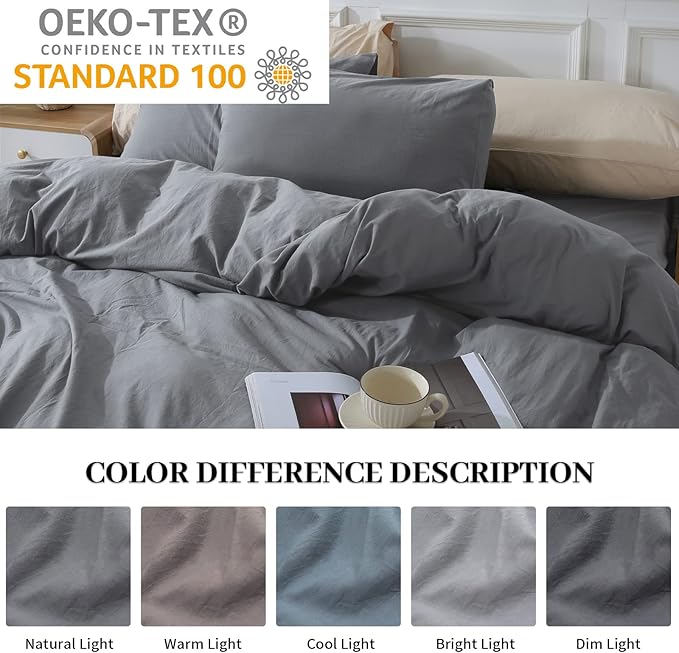 Linen Duvet Cover Set - Full - 3 Piece