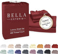 Bamboo Cooling Bed Sheet Set - Queen - 18 in Deep Pocket