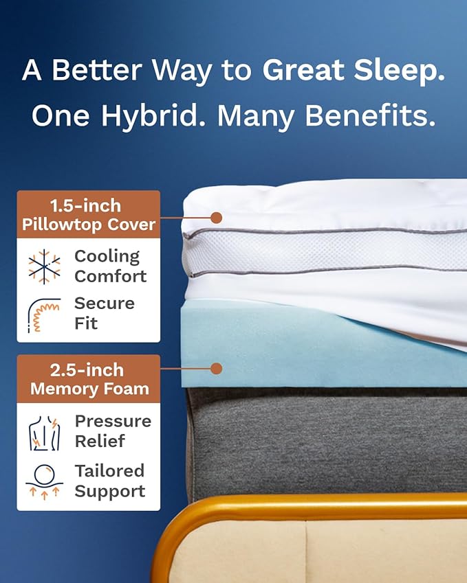 Memory Foam Cooling Mattress Topper - Twin XL