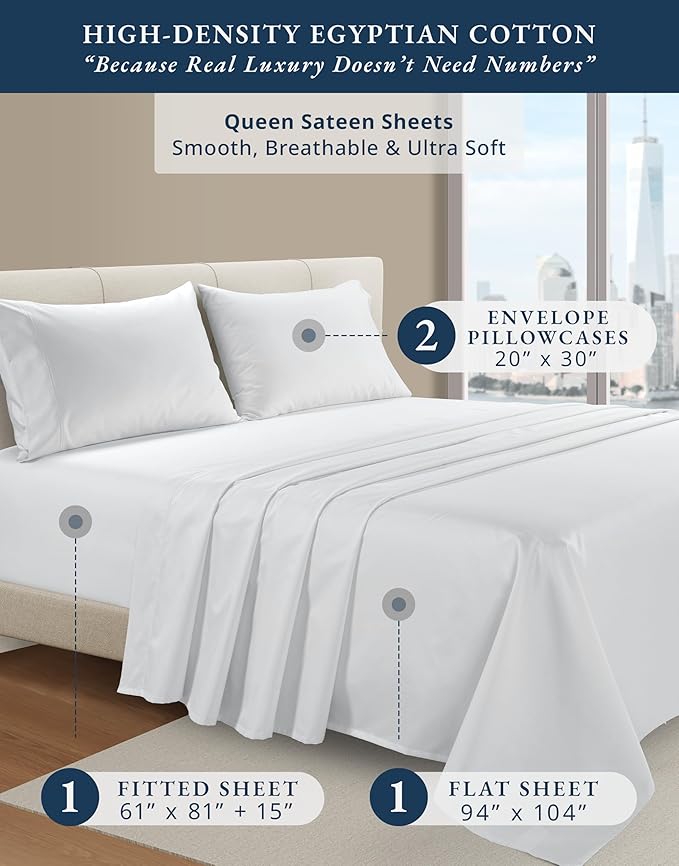 Linen Bed Sheet Set - Queen