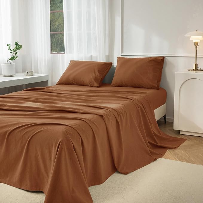 Linen Bed Sheet Set - Full - 4 Piece