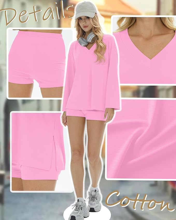 Women's Shorts Pajama Set - Long Sleeve - 2 Piece