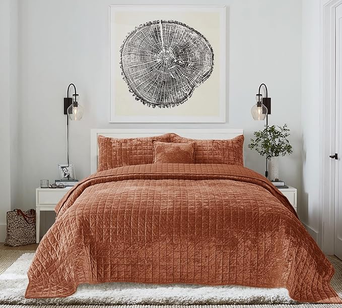 Velvet Quilt Set - King - 3 Piece