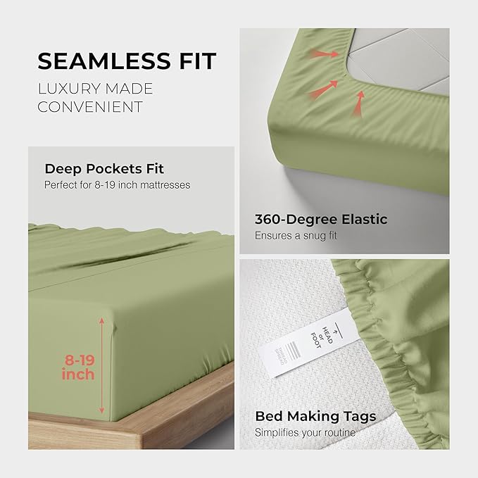 Bed Sheet Set - Queen - 17 in Deep Pocket - 4 Piece