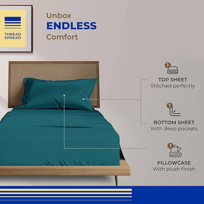 Cooling Bed Sheet Set - Twin XL - 16 in Deep Pocket - 3 Piece