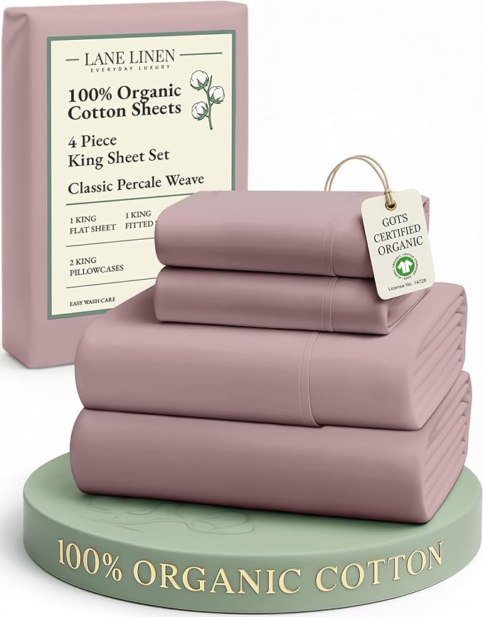 Linen Bed Sheet Set - King - 4 Piece