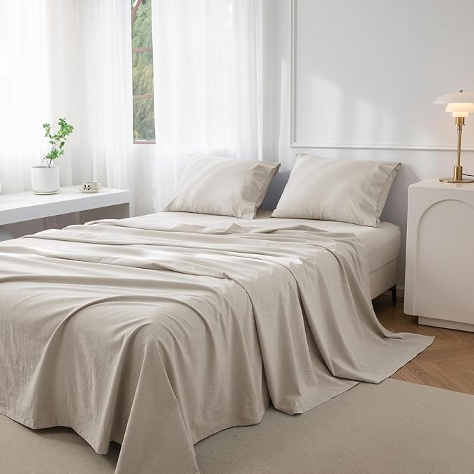 Linen Bed Sheet Set - Full - 4 Piece