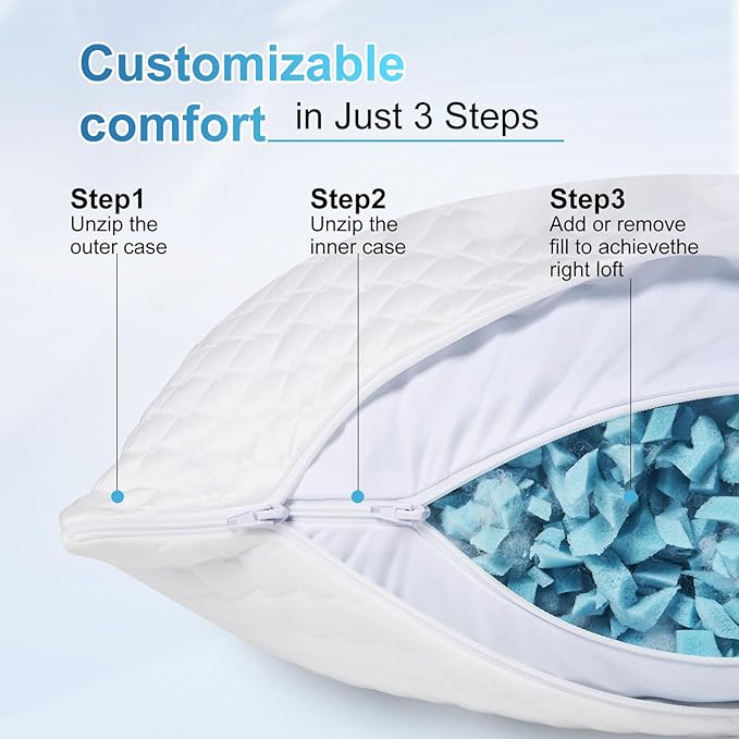 Memory Foam Cooling Bed Pillow - King