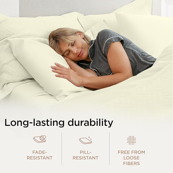 100% Cotton Bed Sheet Set - California King - 16 in Deep Pocket - 4 Piece