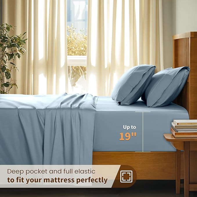 100% Cotton Bed Sheet Set - Full - 4 Piece