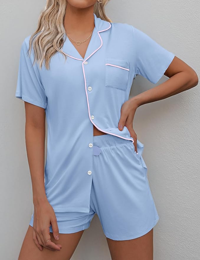 Women's Pajama Set - Short Sleeve - 2 Piece