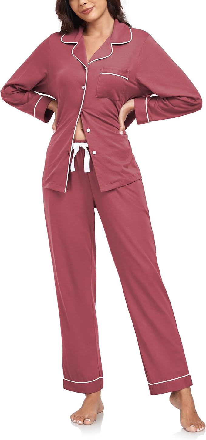 Women's 100% Cotton Pajama Set - Long Sleeve - 2 Piece