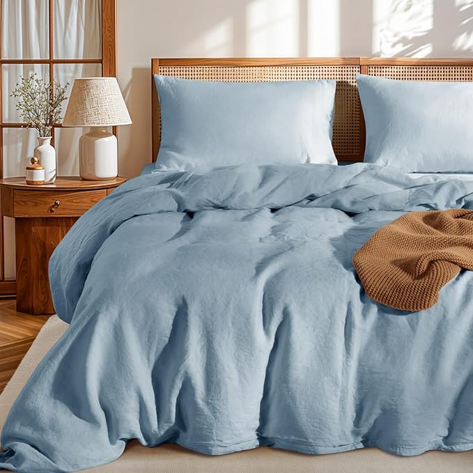 Linen Duvet Cover Set - Full - 3 Piece