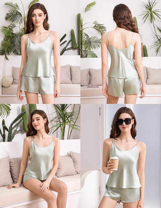 Women's Mulberry Silk Shorts Pajama Set - 2 Piece
