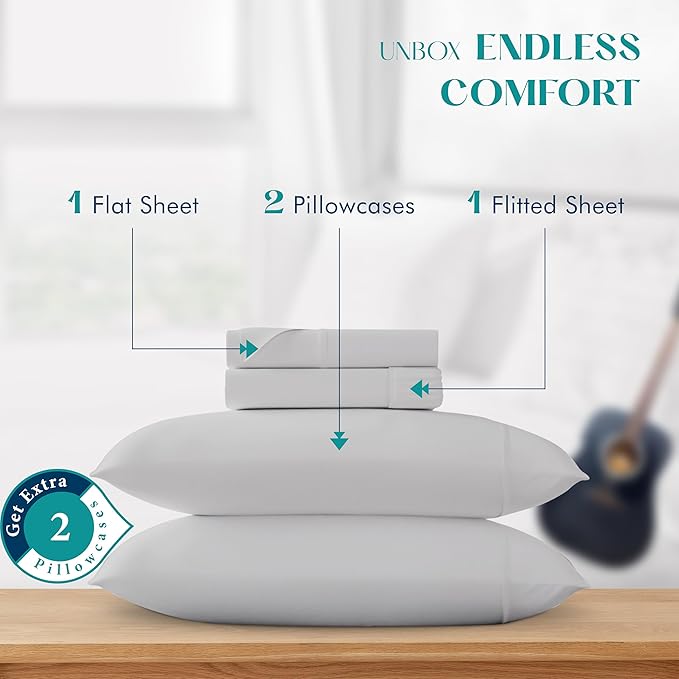 Linen Cooling Bed Sheet Set - California King - 4 Piece