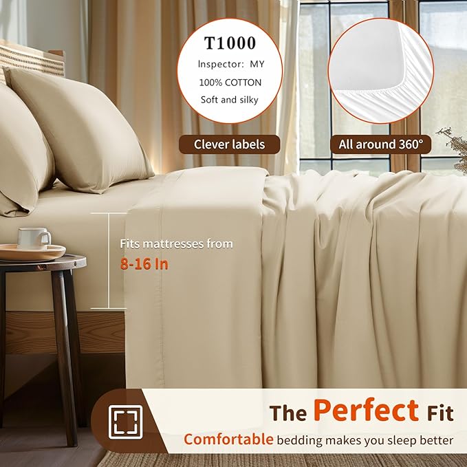 Linen Bed Sheet Set - King - 4 Piece