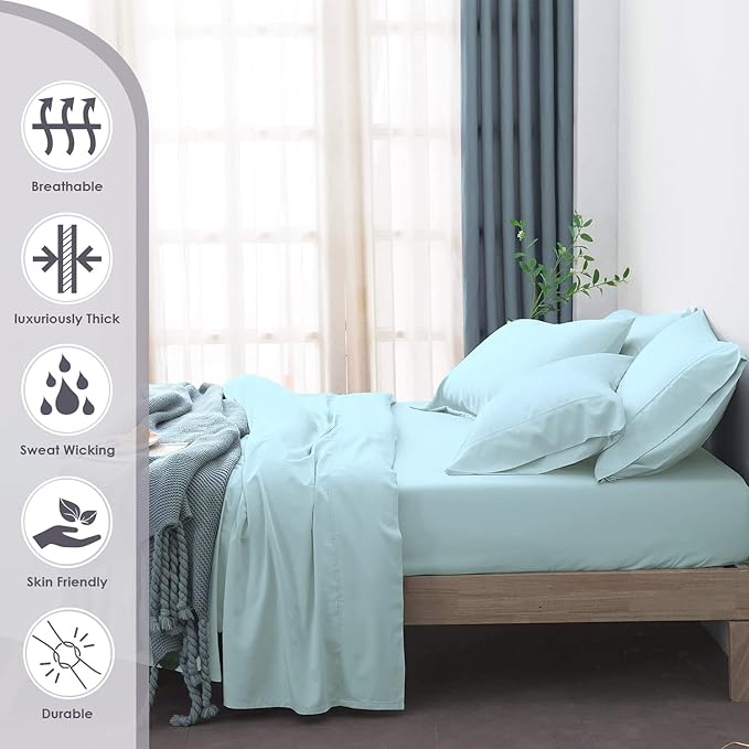 100% Cotton Bed Sheet Set - Queen - 6 Piece