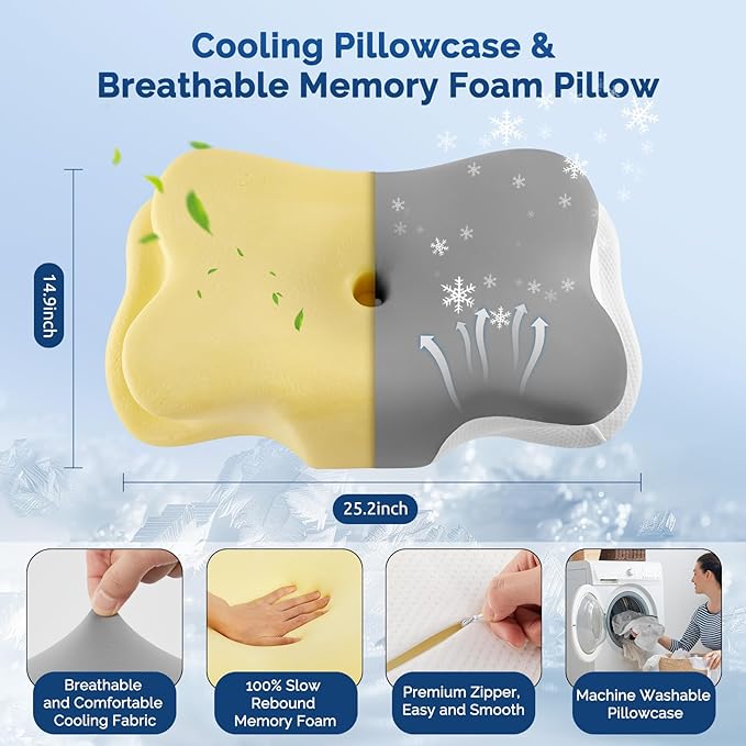 Memory Foam Cooling Bed Pillow
