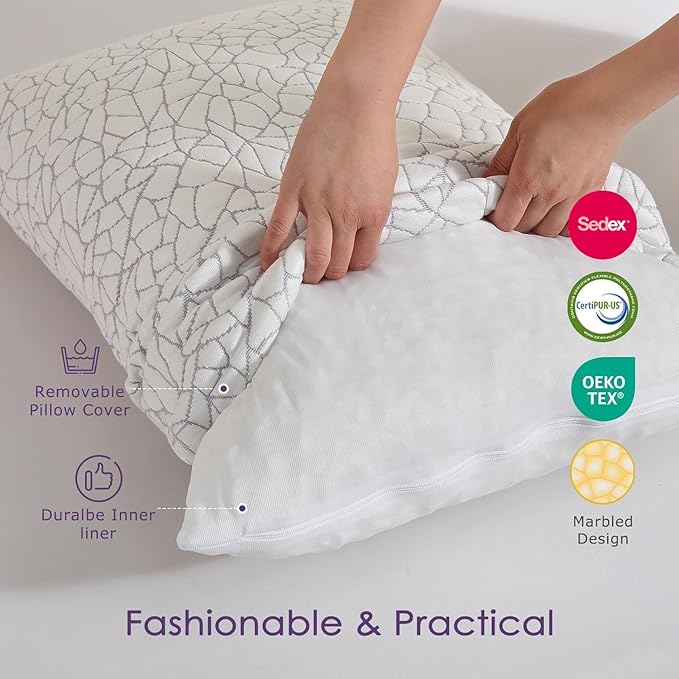 Bamboo Cooling Bed Pillow - Queen - 2 Piece