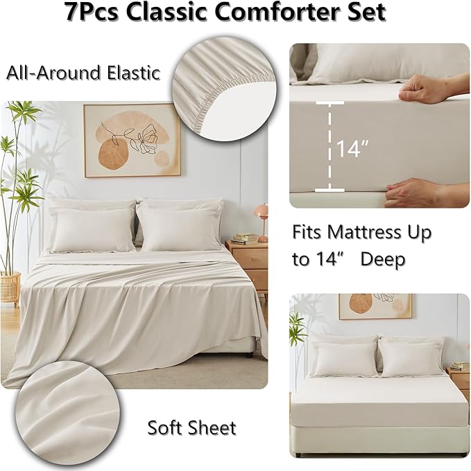 Down Alternative Comforter Set - King - 7 Piece