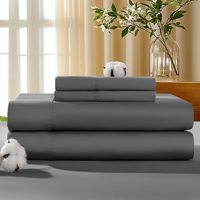 100% Cotton Bed Sheet Set - California King - 4 Piece