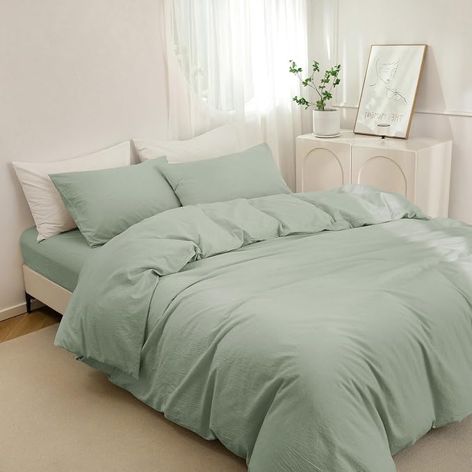 Linen Duvet Cover Set - King - 104 x 98 in - 3 Piece