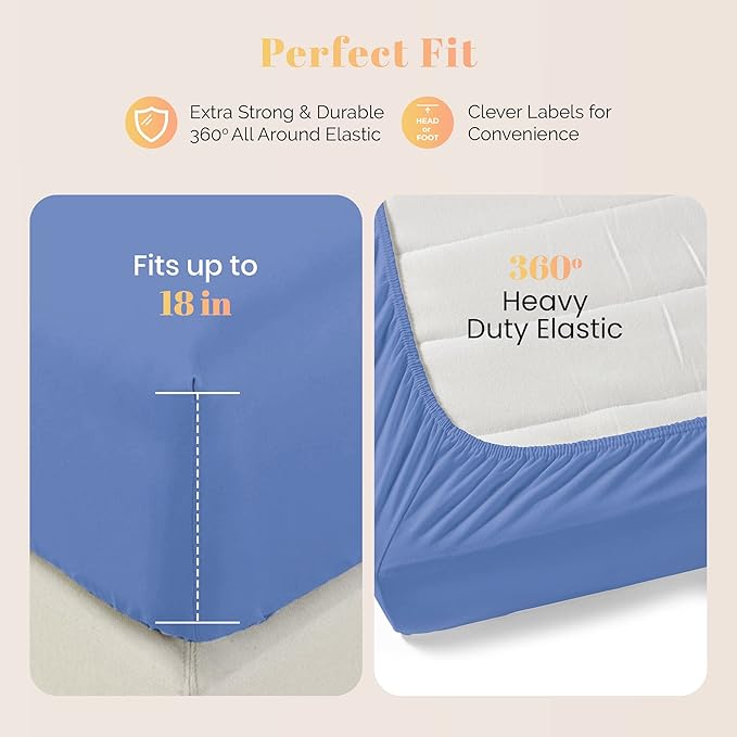 Cooling Bed Sheet Set - Twin - 16 in Deep Pocket - 3 Piece